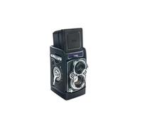 Handmade Genuine Real Leather Half Camera Case Bag Cover for Rolleiflex 2.8GX with Scissor Clip Black Leather Black Stitching