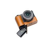 Handmade Genuine Real Leather Half Camera Case Bag Cover for Sony ZV-E1 ZVE1 Sandy Brown color