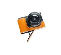 Handmade Genuine Real Leather Half Camera Case Bag Cover for Sony ZV-E10 ZVE10 Sandy Brown color