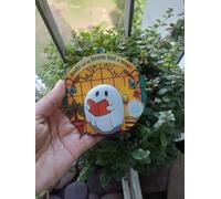 Handmade Ghost Ornament - Mini Halloween Tree Decoration - “Books are My Favorite Kind of Magic” - Spooky Ghost Christmas Ornament for Book Lovers, Small Ghost Ornament for Tree (Ghost)