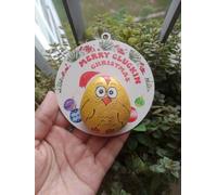 Handmade Ghost Ornament - Mini Halloween Tree Decoration - “Books are My Favorite Kind of Magic” - Spooky Ghost Christmas Ornament for Book Lovers, Small Ghost Ornament for Tree (Chicken)