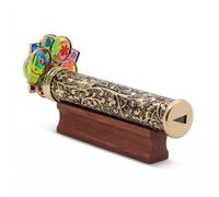 Handmade Giant Trigon Flower Brass Kaleidoscope - Stunning Visual Display with Hardwood Base - Unique Gift for Collectors, Art Lovers & Home Decor Enthusiasts