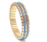 HANDMADE gift Blue Topaz bracelet for women Jewelry bracelet gift for her Birthday Anniversary present 96 HANDSET Topaz Blue Swarvoski Gemstone Formal Jewelry for Woman Bleu Evening Gold bracelet 2ct