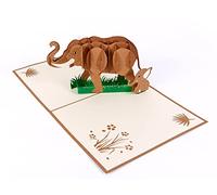 Handmade Gift Celebration Handcrafted Elephants Pop Up Card