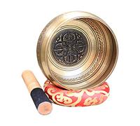 Handmade Gift Peaceful Relaxation Meditation Yoga Tibetan Singing Bowl Set Alloy (Size : 12.5cm) (10.5cm)