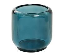 Handmade Glass Candlestick Holder Set Candle Base with Glossy or Striped Finishes Elegant Dinner, Banquet Table Decor(Blu,Glossy)