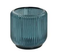 Handmade Glass Candlestick Holder Set Candle Base with Glossy or Striped Finishes Elegant Dinner, Banquet Table Decor(Blu,Stripes)