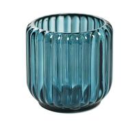 Handmade Glass Candlestick Holder Set Candle Base with Glossy or Striped Finishes Elegant Dinner, Banquet Table Decor(Blu,Stripes A)