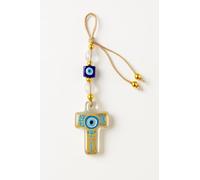 Handmade Glass Evil Eye Wall Hanging - Spiritual Protection & Boho Home Décor - Housewarming Gift- Small & Large Sizes (Cross Small)