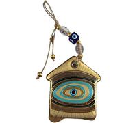Handmade Glass Evil Eye Wall Hanging - Spiritual Protection & Boho Home Décor - Housewarming Gift- Small & Large Sizes (House Large)