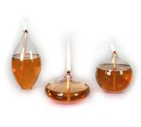 Handmade Glass Oil Lamps, Eden Set Transparent (Amber)