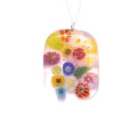 Handmade Glass Pendant, Millefiori Murrine Flower Pendant, Dichroic Glass Floral Necklace, Flower Necklace, Handmade Jewellery, Chunky 4cm x 3cm (CGP47)
