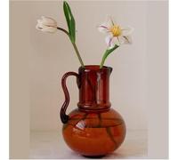Handmade Glass Vase Retro Amber Flower Arrangement Retro Pop Style Room Decoration Accessories(2)