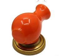 Handmade Glazed Knob for Kitchen Cupboard Doors(Orange) | Handmade glaze craft, vibrant wine bottle shape, red yellow green blue, fits 1-4.5cm doors, kitchen wardrobe use