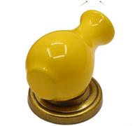 Handmade Glazed Knob for Kitchen Cupboard Doors(Yellow) | Handmade glaze craft, vibrant wine bottle shape, red yellow green blue, fits 1-4.5cm doors, kitchen wardrobe use