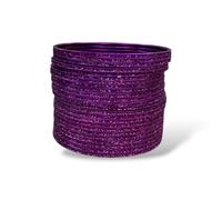 Handmade Glitter Bangles Set of 24 Lightweight Traditional Indian Bangles for Women & Girls,Festivals & Party Wear, Skin-Friendly Multi-Color Jewellery for Weddings (Dark Rani, 6.2, Centimeters)