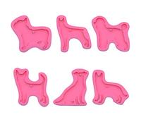 Handmade Glossy Animal Puppy for Chain Decor Mold Dog Shaped Keychain Resin Pendant Silicone M Dog Shaped Keychain Epoxy Resin