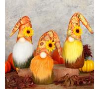 Handmade Gnome Doll for Fall Decor Cozy Plush Decoration for Thanksgiving and Halloween Events (A)