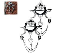 Handmade Goddess of the Night Witchy Hair Pin, Goddess of the Night Hair Pin, Fantasy Pagan Hairpins, Dark Fashion Accessory, for Halloween Cosplay (2PC)