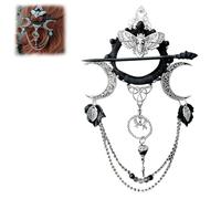Handmade Goddess of the Night Witchy Hair Pin, Goddess of the Night Hair Pin, Fantasy Pagan Hairpins, Dark Fashion Accessory, for Halloween Cosplay (1PC)