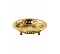 Handmade Gold Metal Serving Tray 27 cm Oriental Indian Tray 7.5 cm