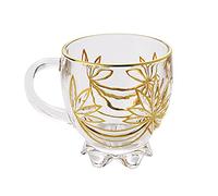 Handmade Gold Rim Line Small Teacups Stereoscopic Flowers European Crystal Glass Cups Coffee Cups Afternoon Tea Cups