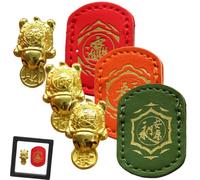 Handmade Golden Turtle Feng Shui Amulet,Golden Lucky Charm Turtle Bite Coin (3set,Black box)