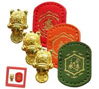 Handmade Golden Turtle Feng Shui Amulet,Golden Lucky Charm Turtle Bite Coin (3set,Red box)