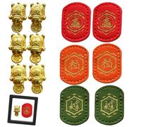 Handmade Golden Turtle Feng Shui Amulet,Golden Lucky Charm Turtle Bite Coin (6set,Black box)