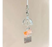 Handmade Goldfish Bead Charm,Ins Style Little Fish Pendant with Glass Bell,DIY Hanging Ornament for CCD Camera,Bag Keychain Decor,Gift for Girls