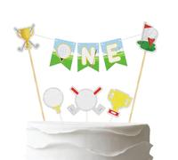 Handmade Golf One Cake Topper Banner,Pre-Strung One Year Golf Tee,Hole in One Cake Decor,Sport First Birthday Baby Shower Party Decorations