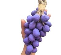 Handmade Grape Cluster Soap on a Rope - Net Bag Set of 20 or 40 Botanical Grape-Shaped Soaps (Cyan, Black or Purple), Cold-Process Facial & Body Cleansing Bars with Fruity Aroma