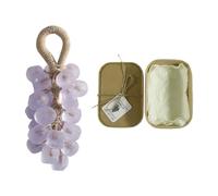 Handmade Grape Shape Soap Block Natural Coconut Oil Formulas With Hanging Rope Bath Decors For Skin Careful Gifts Handmade Shape Natural Ingredient Bathroom