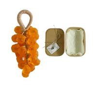 Handmade Grape Shape Soap Block Natural Coconut Oil Formulas With Hanging Rope Bath Decors For Skin Careful Gifts Handmade Shape Natural Ingredient Bathroom