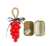 Handmade Grape Shaped Soap - Crystal So ap Bar on Rope, Natural Gentle Cleanser, Decorative Bathroom with Gift Box, Unisex for Hand Washing & Freshening (1, Red-1-Grape Soap)