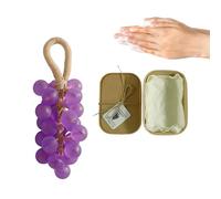 Handmade Grape Soap on a Rope,Crystal Clear Artisanal Grape Soap with Exquisite Box,Lasting Fragrance Cold Process Method for Home Decor DIY Gift