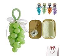Handmade Grape Soap on a Rope, Crystal Fruit Shaped Decorative Soaps for Bathroom Decor, Natural Artisan Bar Soap, Moisturizing Body Cleansing, Unique Gift for Women (I)