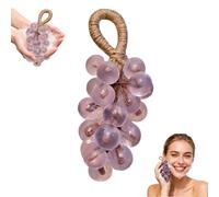 Handmade Grape Soap On A Rope,Crystal Transparent Style, Natural Cold Process Artisan Soaps,Suitable For Hands Face Body In Kitchen, Bath