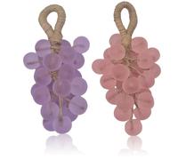 Handmade Grape Soap on a Rope Gift Set - Natural Cold Process Bar Soaps,Decorative Grape Cluster Design,Aromatic & Moisturizing for Baptisms/Air Freshening/Gifts/Decor (2PCS-C)
