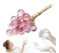 Handmade Grape Soap on a Rope - Natural Cold Process Grape Bunch Design, 150g Plant-Based Soap for Hand Wash and Bath, Decorative So-ap Giftfor Men and Women (pink)