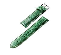 Handmade Green 20MM 22MM Genuine Leather Strap, S/M Size Vintage with Garden Pattern(Rose Gold Buckle,20mm)