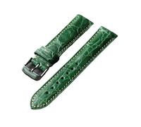 Handmade Green 20MM 22MM Genuine Leather Strap, S/M Size Vintage with Garden Pattern(Silver buckle,20mm)