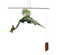 Handmade Green Coconut Dragon Mobile - Garden & Indoor Decor (37Cm)
