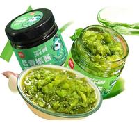 Handmade Green Pepper Sauce 180g/Can, Various Flavors of Chili Sauce, Seasoning Ready To Eat Chili Sauce, Seasoning, Mixed Surface Chili Sauce, Pickled Chili Sauce (Green pepper sauce,2 CAN)
