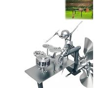 Handmade Guitar Windmill Metal, Drummer Windmill, Rock Band Windmill Garden Decoration, Guitarist Percussionist Music Figurines and Statues, Wind Spinners & Sculptures for Yard Lawn Garden Patio (D1)