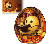 Handmade Halloween Ghost Reading Night Light, Ghost Bubble Bath Reading Book Light Catcher for Halloween Party or Gift(1PCS B)