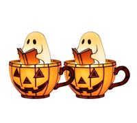 Handmade Halloween Ghost Reading Night Light, Ghost Bubble Bath Reading Book Light Catcher for Halloween Party or Gift(2PCS D)