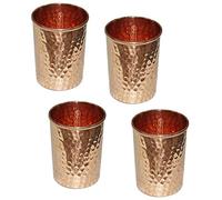 Handmade Hammered Pure Copper Glass Tumbler Ayurvedic Healing(Pack of 4)