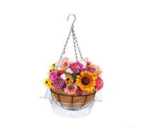 Handmade Hanging Basket with Lifelike Artificial Flowers to Brighten Up Any Room (A)