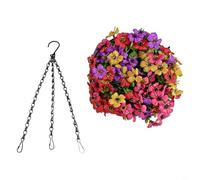 Handmade Hanging Basket with Lifelike Artificial Flowers to Brighten Up Any Room (C)